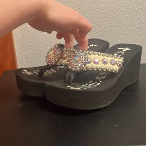 Gypsy Soule wedge flip flops size 7